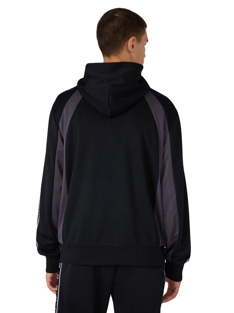 FULL ZIP HOODIE SWEATSHIRT BLACK - Felpa con Cappuccio e Zip Uomo Nera 221932 KK001 CHAMPION 