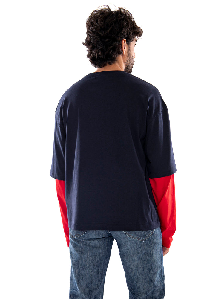 Champion Long Sleeve Crewneck T-Shirt NNY ISA - Maglia Uomo Blu Navy a Maniche Lunghe 223490 BS501 CHAMPION 
