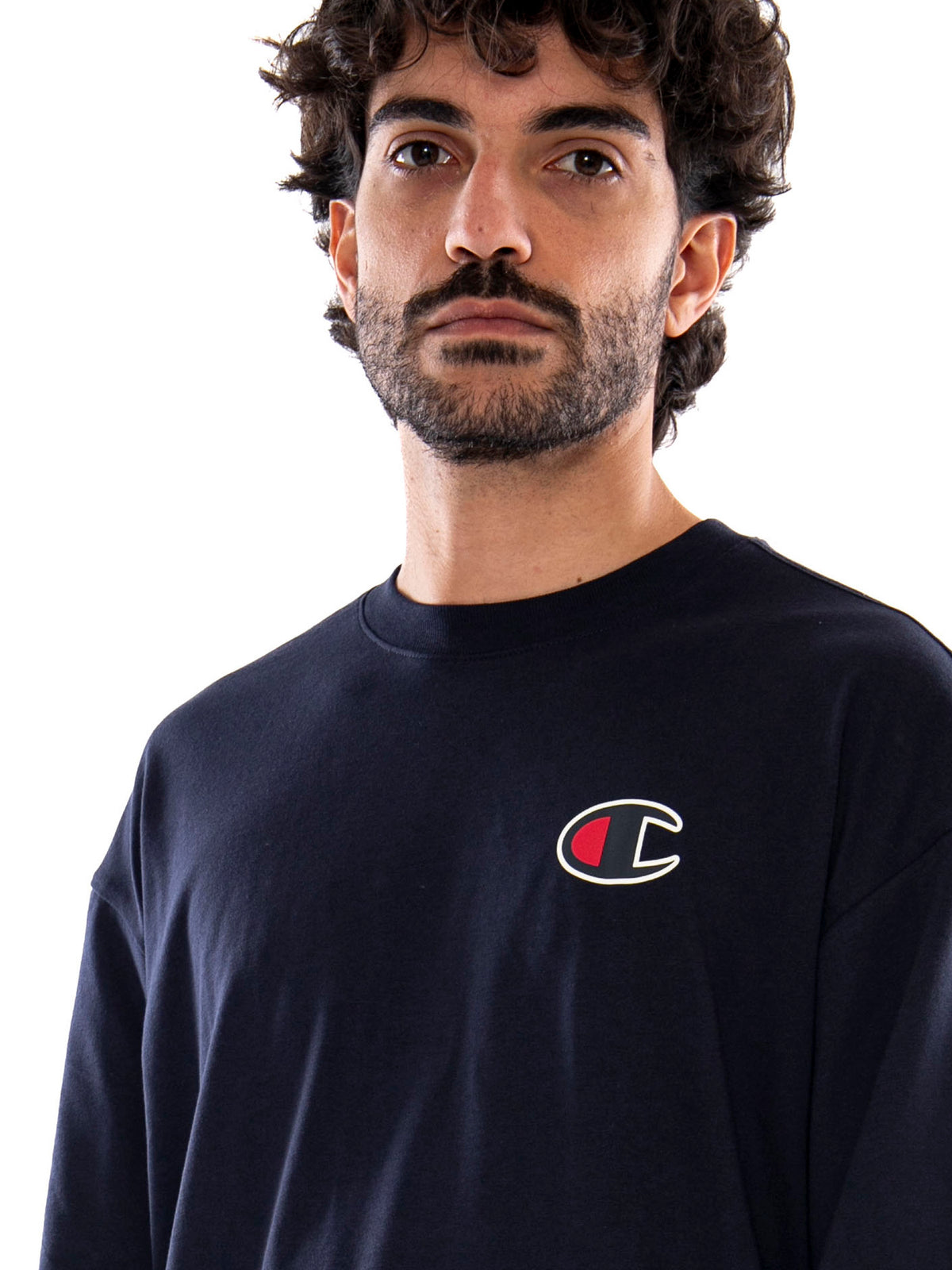 Champion Long Sleeve Crewneck T-Shirt NNY ISA - Maglia Uomo Blu Navy a Maniche Lunghe 223490 BS501 CHAMPION 