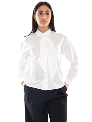 Compañía Fantástica Camisa 100% Algodón con Maxi Lazada Ecru - Camicia Donna Ecru 64C/11165 ECR COMPANIA FANTASTICA 