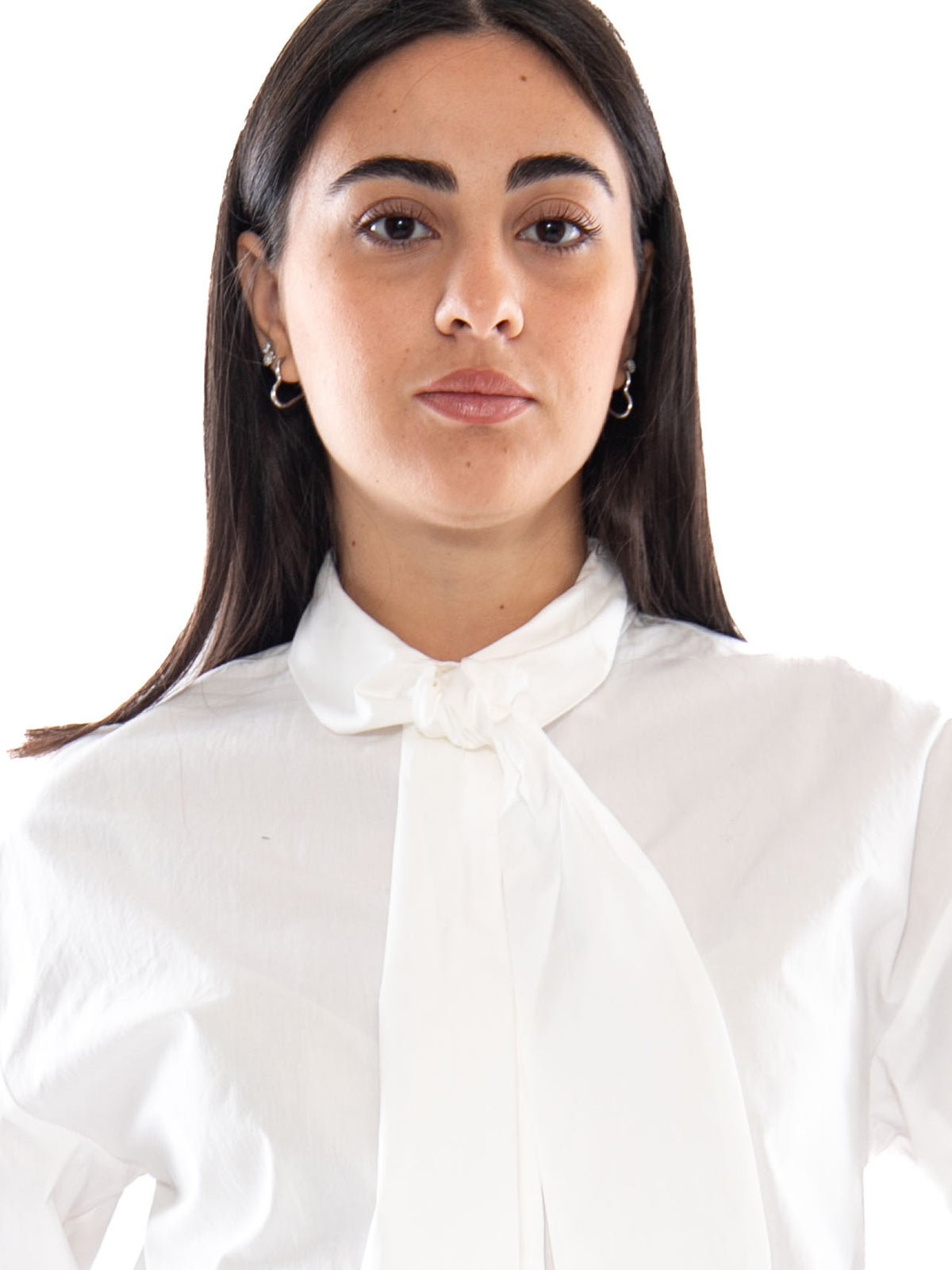 Compañía Fantástica Camisa 100% Algodón con Maxi Lazada Ecru - Camicia Donna Ecru 64C/11165 ECR COMPANIA FANTASTICA 