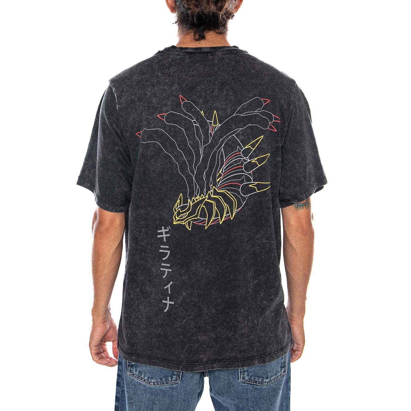 GIRATINA TEE ACID BLACK - Maglietta Girocollo Uomo Nera Collaborazione Pokemon TS1340 T4 DOLLY NOIRE 