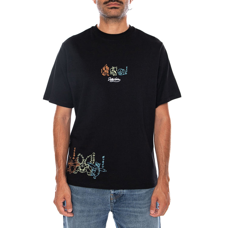 STARTERS EVOLUTION TEE POKÉMON - Maglietta Girocollo Uomo Nera Collaborazione Pokémon TS1344 T4 DOLLY NOIRE 