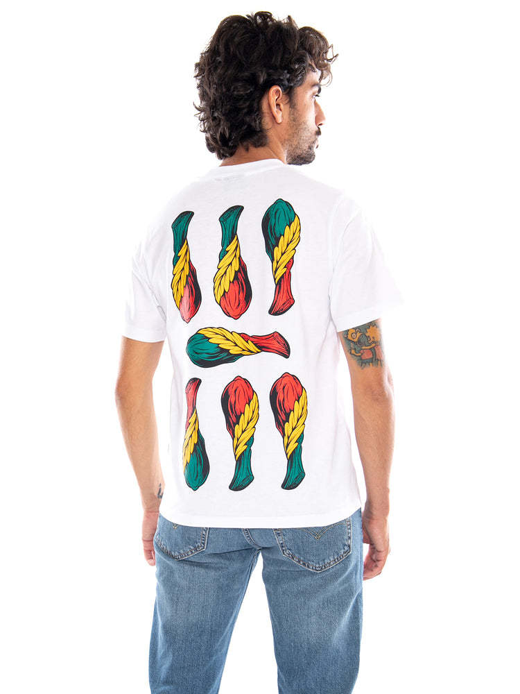 Sette di Bastoni - Napoletane Tee White - Maglietta Girocollo Uomo Bianca<BR/><BR/> TS1364 T4 DOLLY NOIRE 