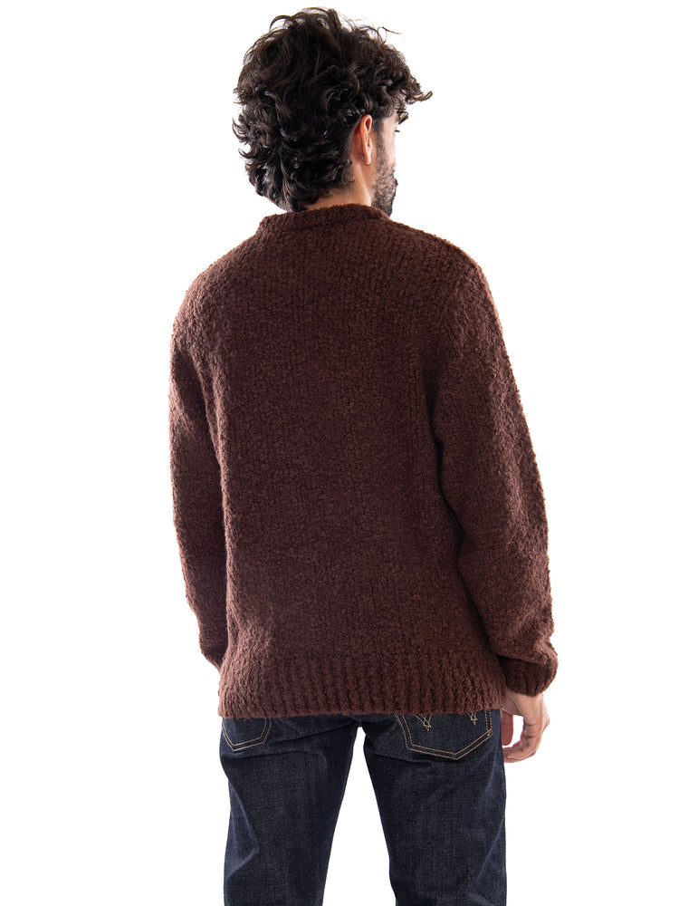 Edwin Dun Textured Sweater Run Raisin - Maglione Uomo Marrone I034134 31K.67 EDWIN 