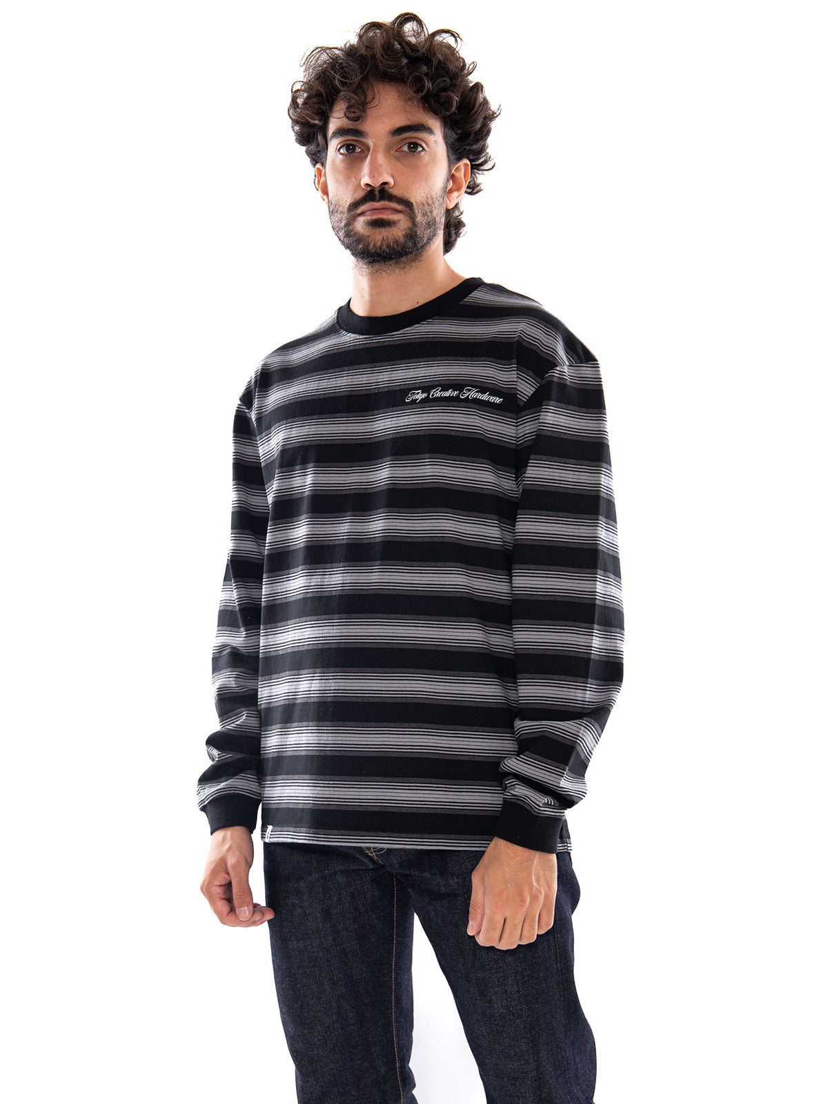 Edwin Bolton TS LS Black / Grey - T-shirt Uomo Nera<BR/><BR/> I035720 0GL.67 EDWIN 