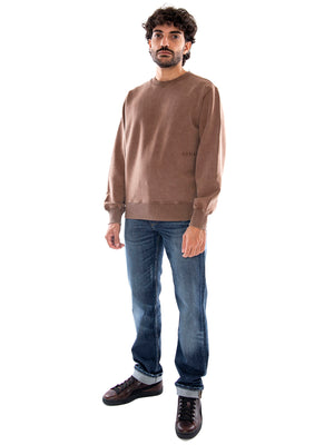 Edwin Axiom Crew Sweat Brown - Felpa Uomo Marrone Girocollo I035780 51.5Z EDWIN 