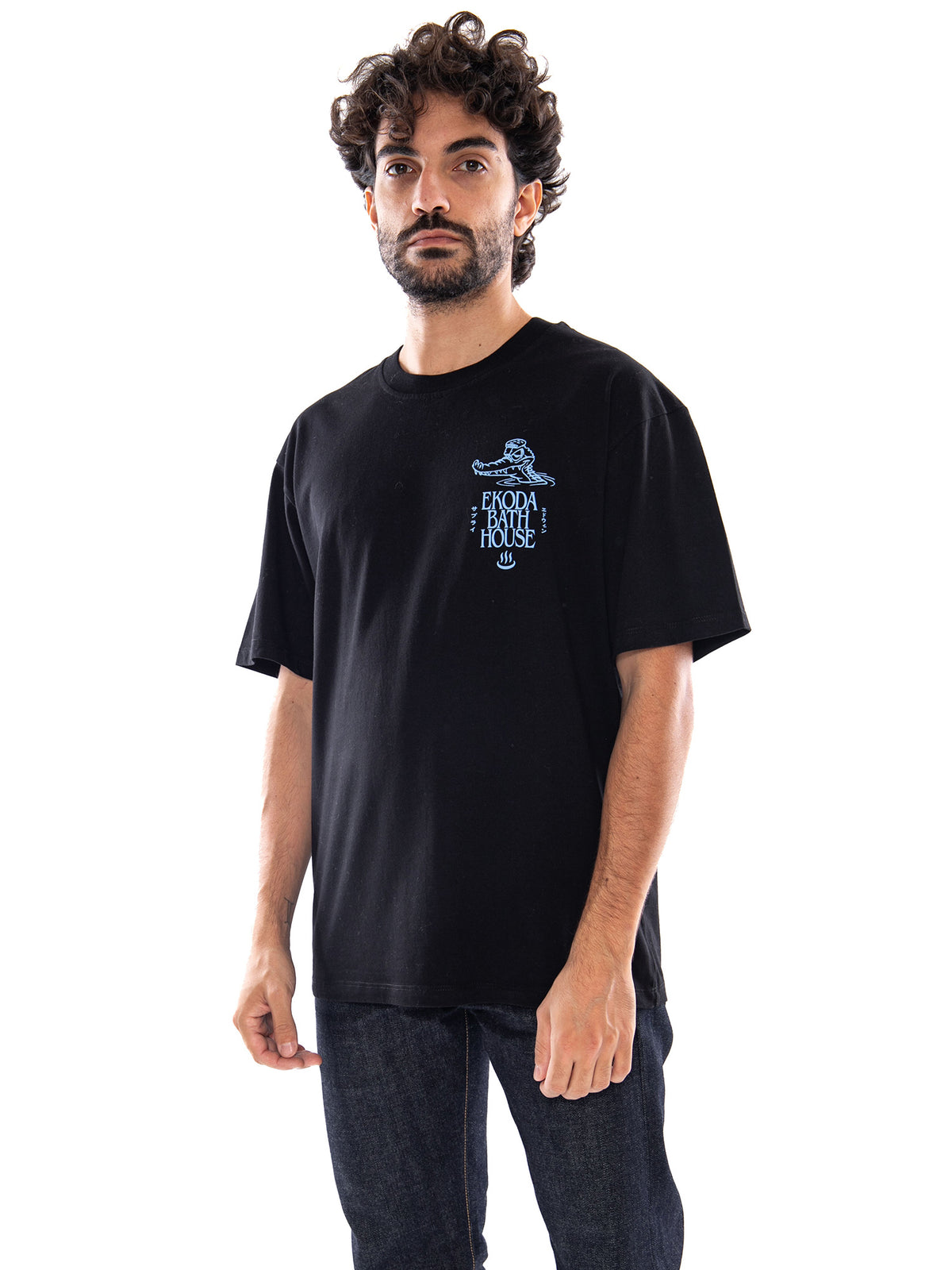 Edwin Ekoda Bath House TS Black - Maglietta Uomo Nera I037318 89,67 EDWIN 