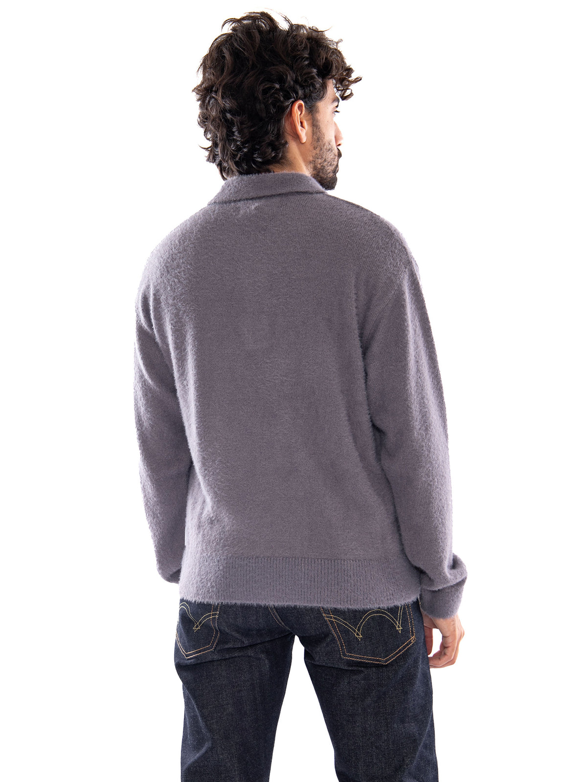 Edwin Dex Polo Sweater Excalibur - Maglione Uomo Grigio I037507 0TC.67 EDWIN 