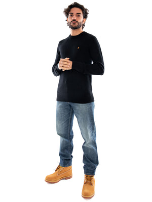 Farah Maidstone Crew Sweater Black - Maglione Girocollo Uomo Nero F4GFF060 BLK FARAH 