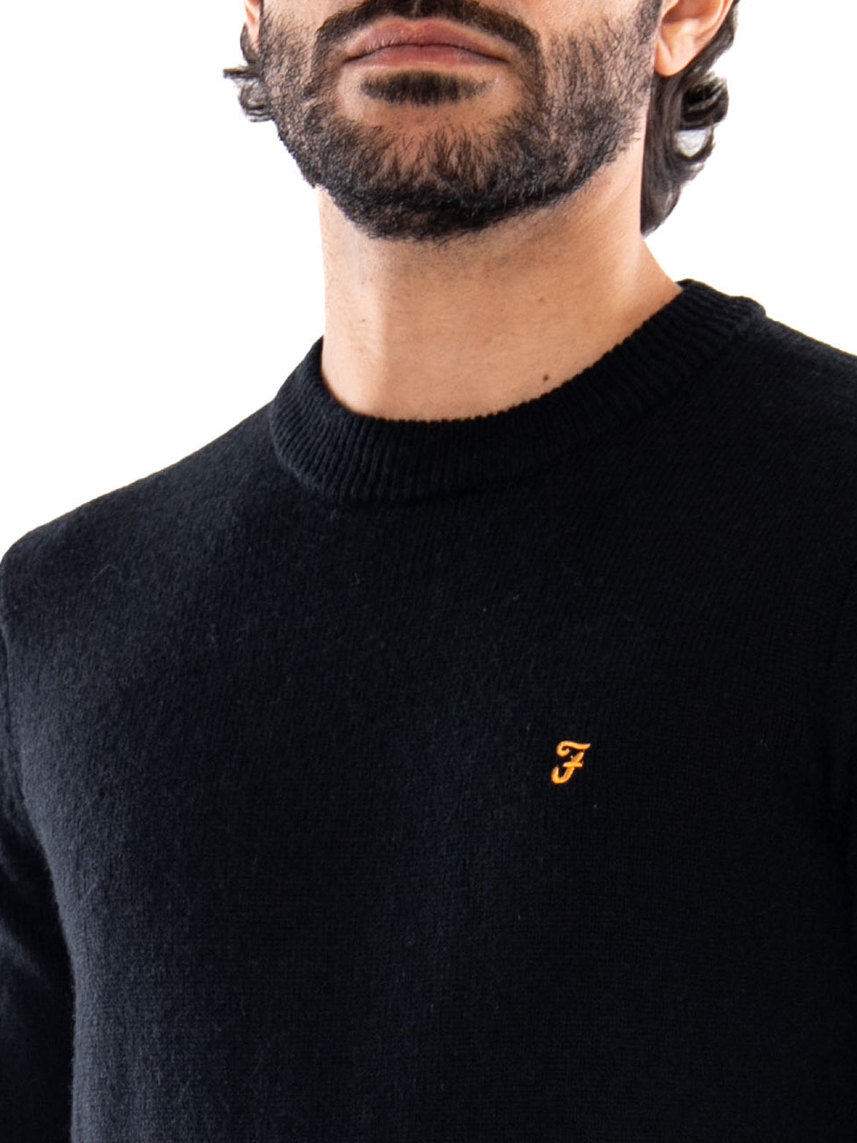 Farah Maidstone Crew Sweater Black - Maglione Girocollo Uomo Nero F4GFF060 BLK FARAH 