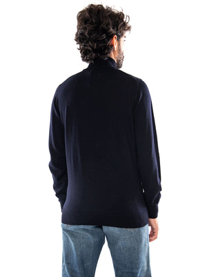 Farah Redchurch Merino Wool 1/4 Zip Navy - Maglione Uomo in Lana Merino Blu Navy F4KF9082 NVY FARAH 