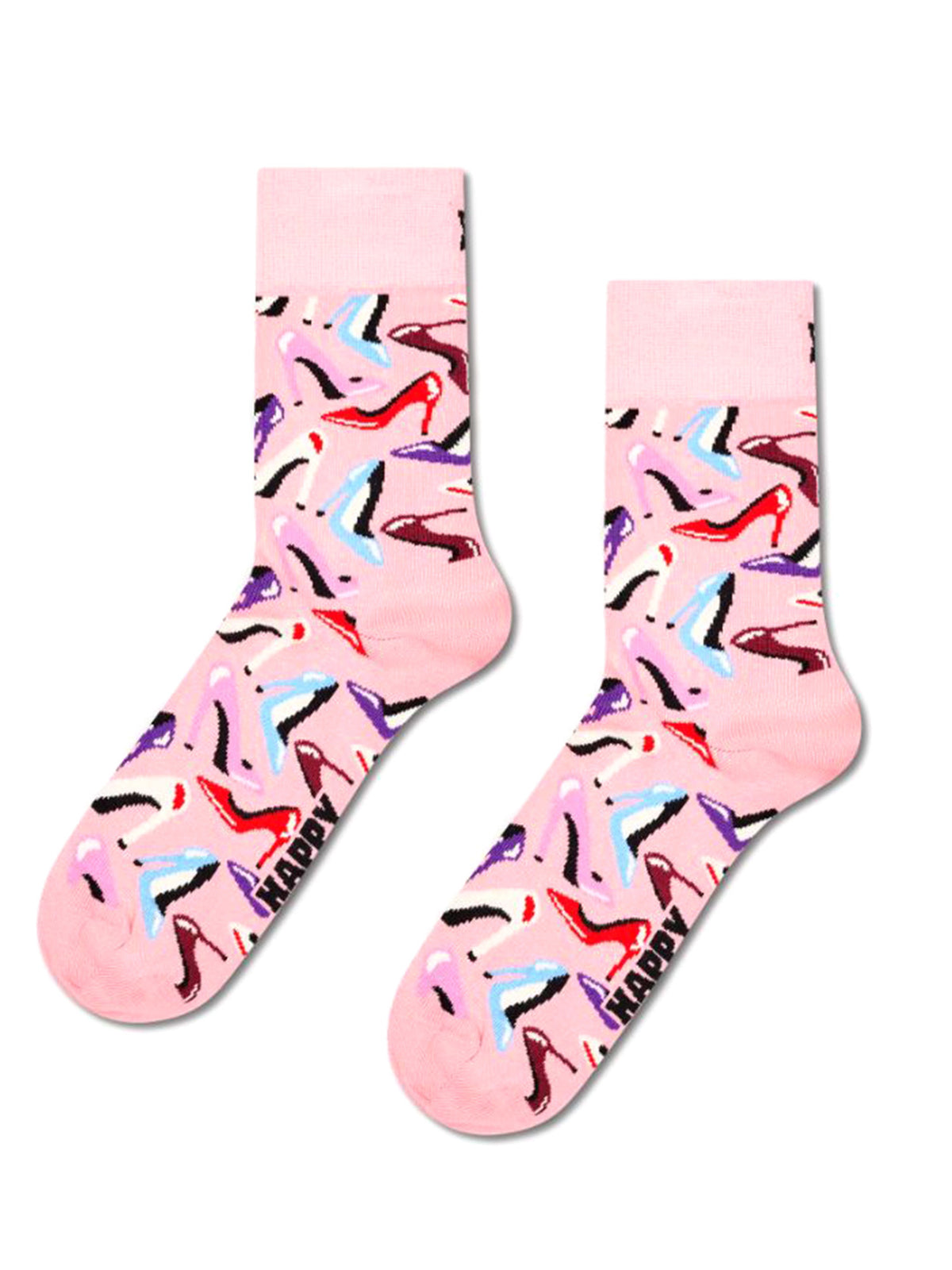 Happy Socks Heels Short Crew Sock Pink - Calzini Corti Rosa P006261 PINK HAPPY SOCKS 
