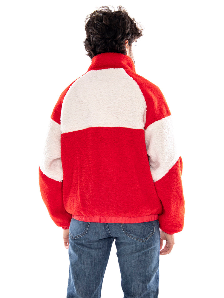 Kaotiko Après Ski Fleece Jacket Ivory Red - Giacca in Pile Uomo Avorio e Rossa<BR/><BR/> AT007 W002 KAOTIKO 