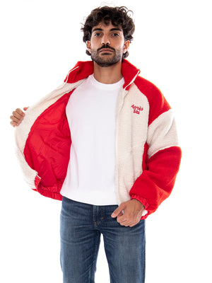 Kaotiko Après Ski Fleece Jacket Ivory Red - Giacca in Pile Uomo Avorio e Rossa<BR/><BR/> AT007 W002 KAOTIKO 
