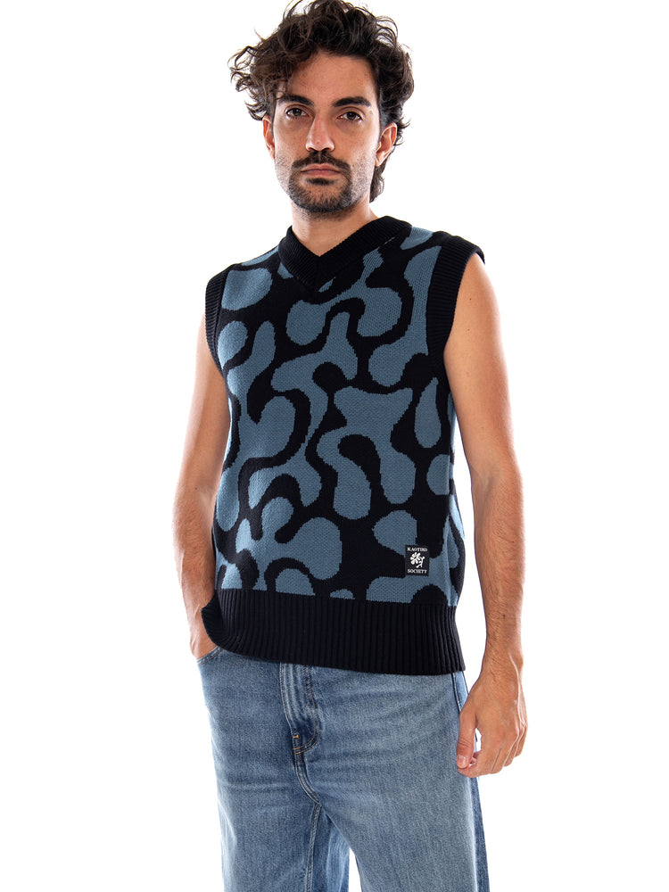BAD ROMANCE JACQUARD VEST - GILET UOMO MULTICOLORE AT010 1910 KAOTIKO 