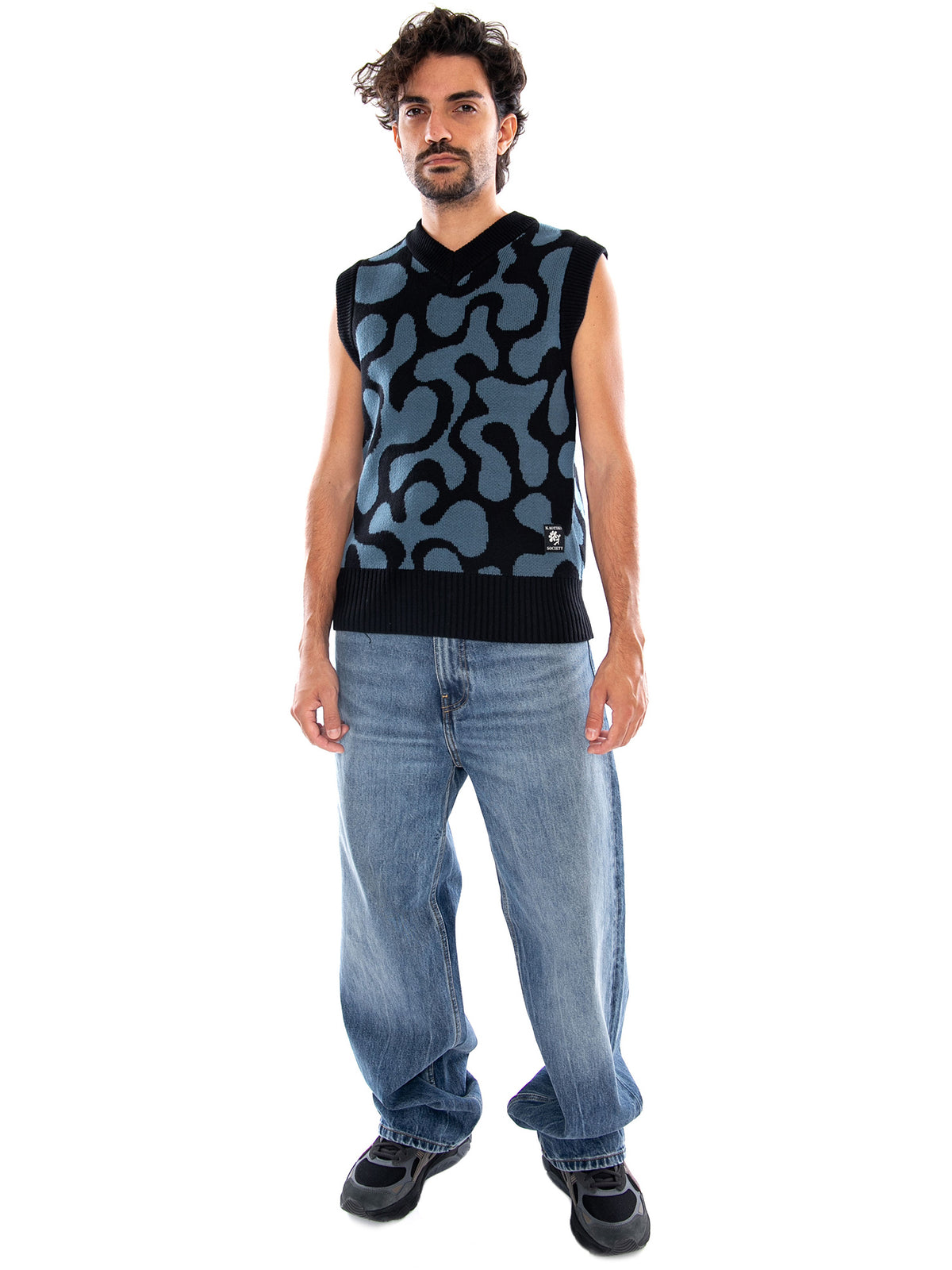 BAD ROMANCE JACQUARD VEST - GILET UOMO MULTICOLORE AT010 1910 KAOTIKO 