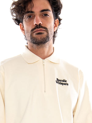 CREW ZIPPER BUCOLIC WHISPERS IVORY - Polo Maniche Lunghe Uomo Crema AT030 G002 KAOTIKO 
