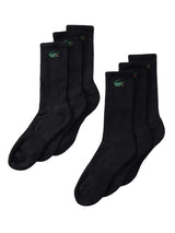 LACOSTE 6PK BLACK - Set da 6 Paia di Calzini Neri  ACCESSORI LACOSTE