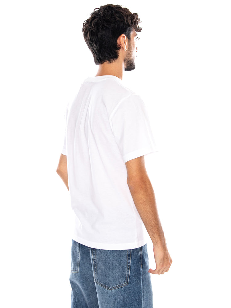 T-SHIRT WHITE - Maglietta Girocollo Uomo Bianca TH7318 001 LACOSTE 