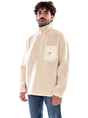 Lee Workwear Half Zip Warm Ecru - Felpa Uomo Beige 112386427 BGE LEE 