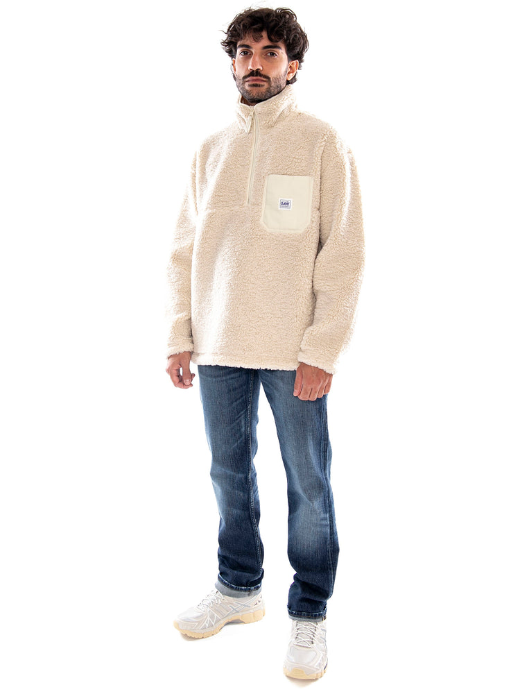 Lee Workwear Half Zip Warm Ecru - Felpa Uomo Beige 112386427 BGE LEE 
