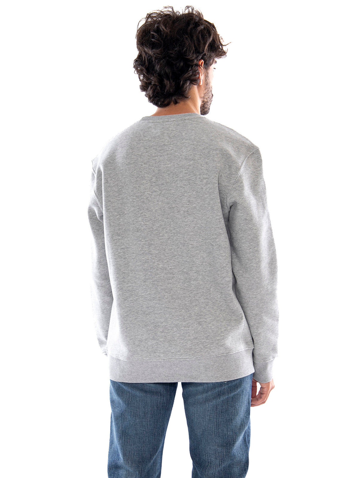 Lee Original Crew Mid Grey Melange Black - Felpa Uomo Grigio Mélange e Nero 112386625 BLK LEE 