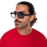 BOLD 30074 BLACK / BLUE - Schwarze Sonnenbrille ACCESSORI LET'S SEE