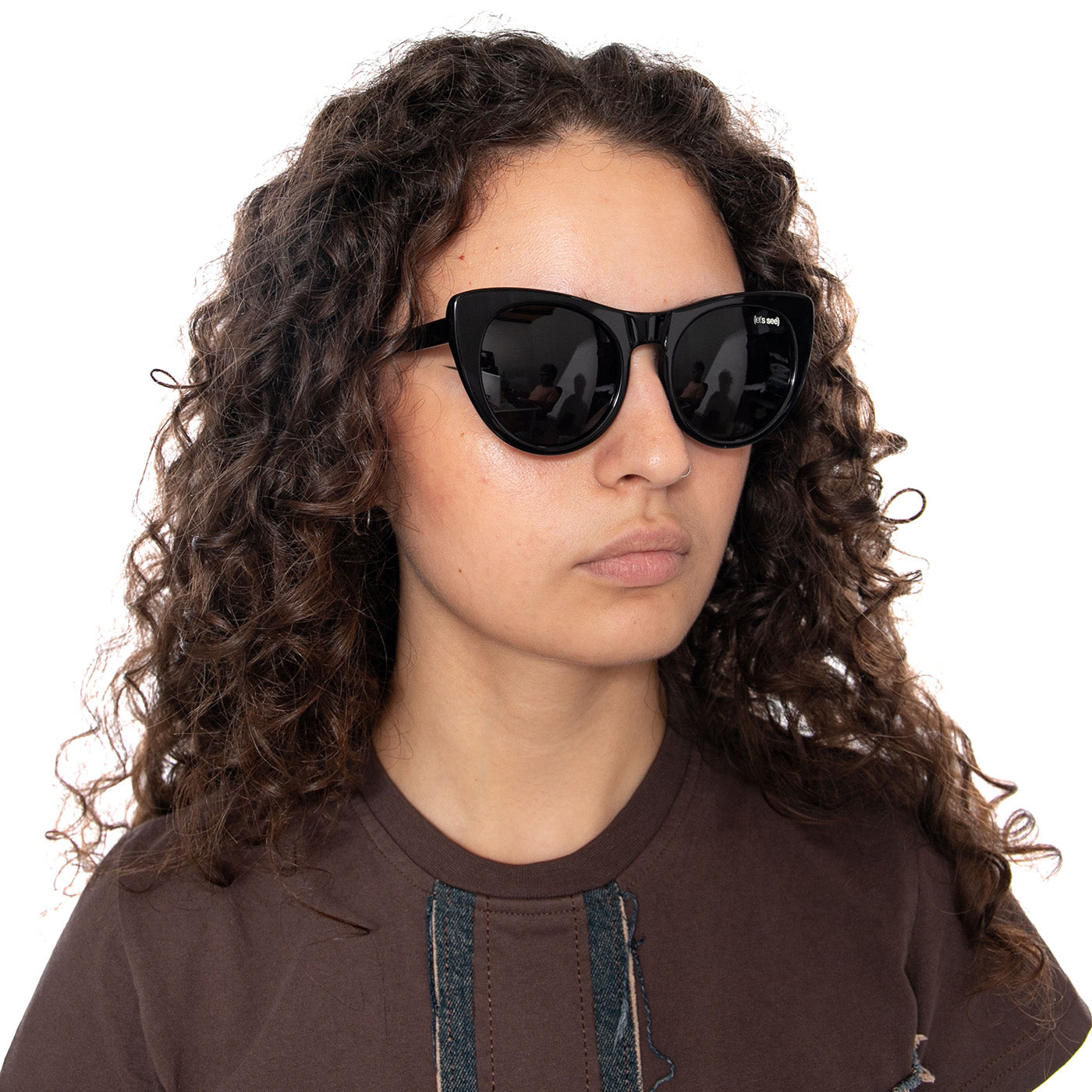 YC 31077 BLACK / BLACK - Occhiali da Sole Neri 31077 164 LET'S SEE 
