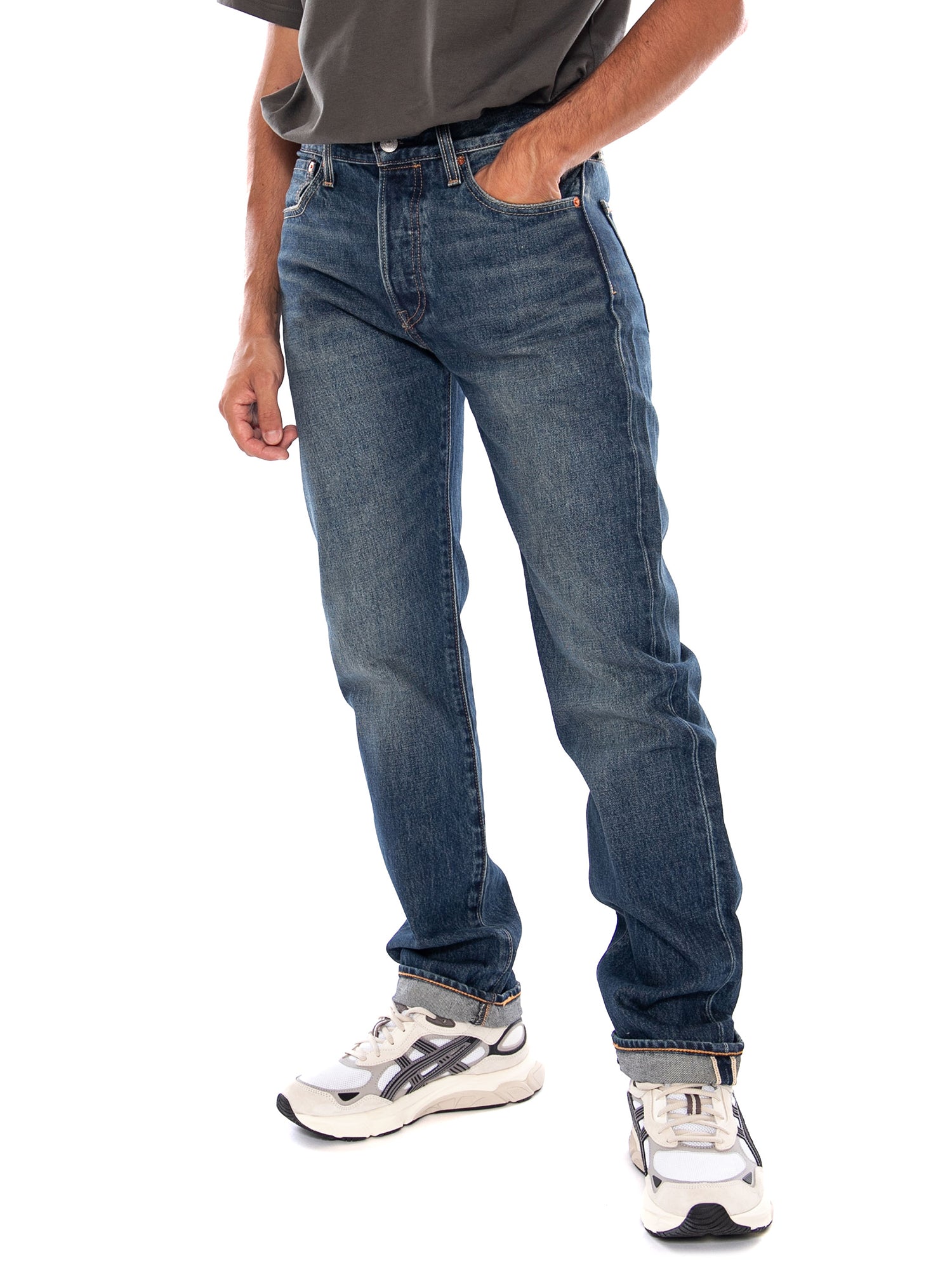 LEVI'S® 501® ORIGINAL FOUND IN CAVE SELV DARK INDIGO - Pantaloni Denim Jeans Uomo Blu 00501 3908 LEVIS 