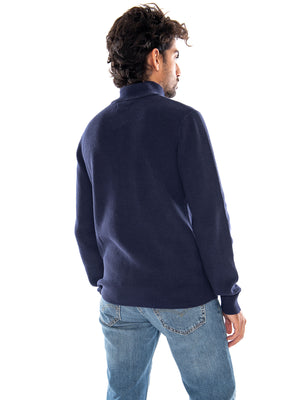 HM QUARTER ZIP SWEATER MID TONE GREY HEA - Maglione con Collo Alto e Zip Corta Uomo Blu 0058U 0000 LEVIS 