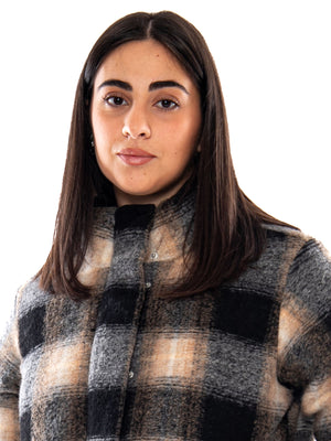 Levi's Brynn Crop Puffer Novelty Tessa Shadow Plaid Anthracite Night - Giubbotto Donna Multicolore 006RY 0002 LEVIS 