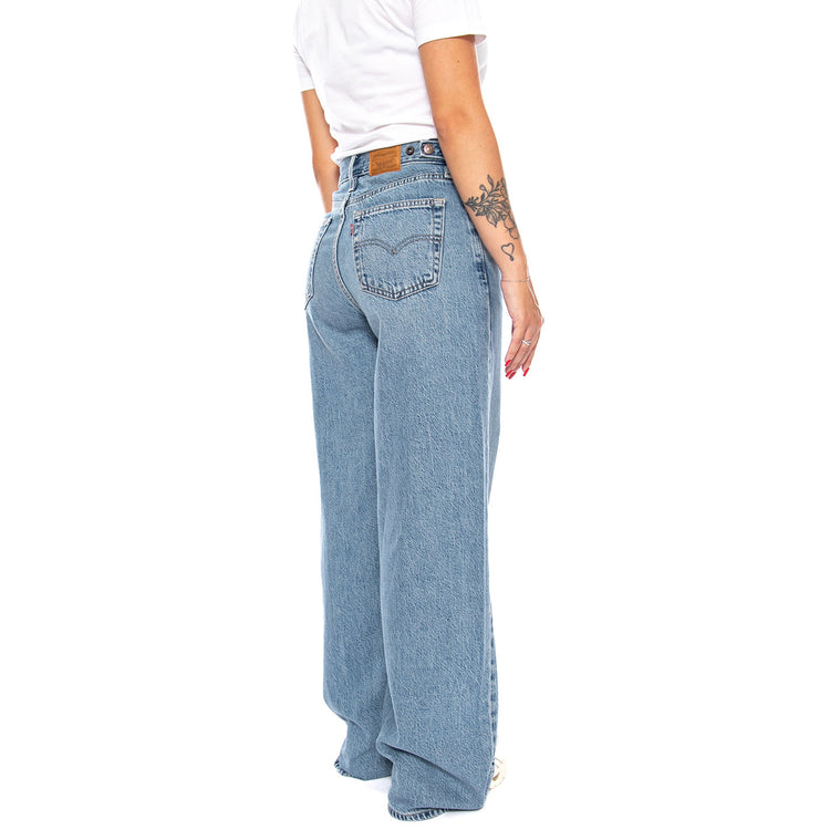 CINCH WIDE LEG LOSING MY MIND LIGHT DENIM - Pantaloni Denim Jeans Donna Blu 0073B 0002 LEVIS 