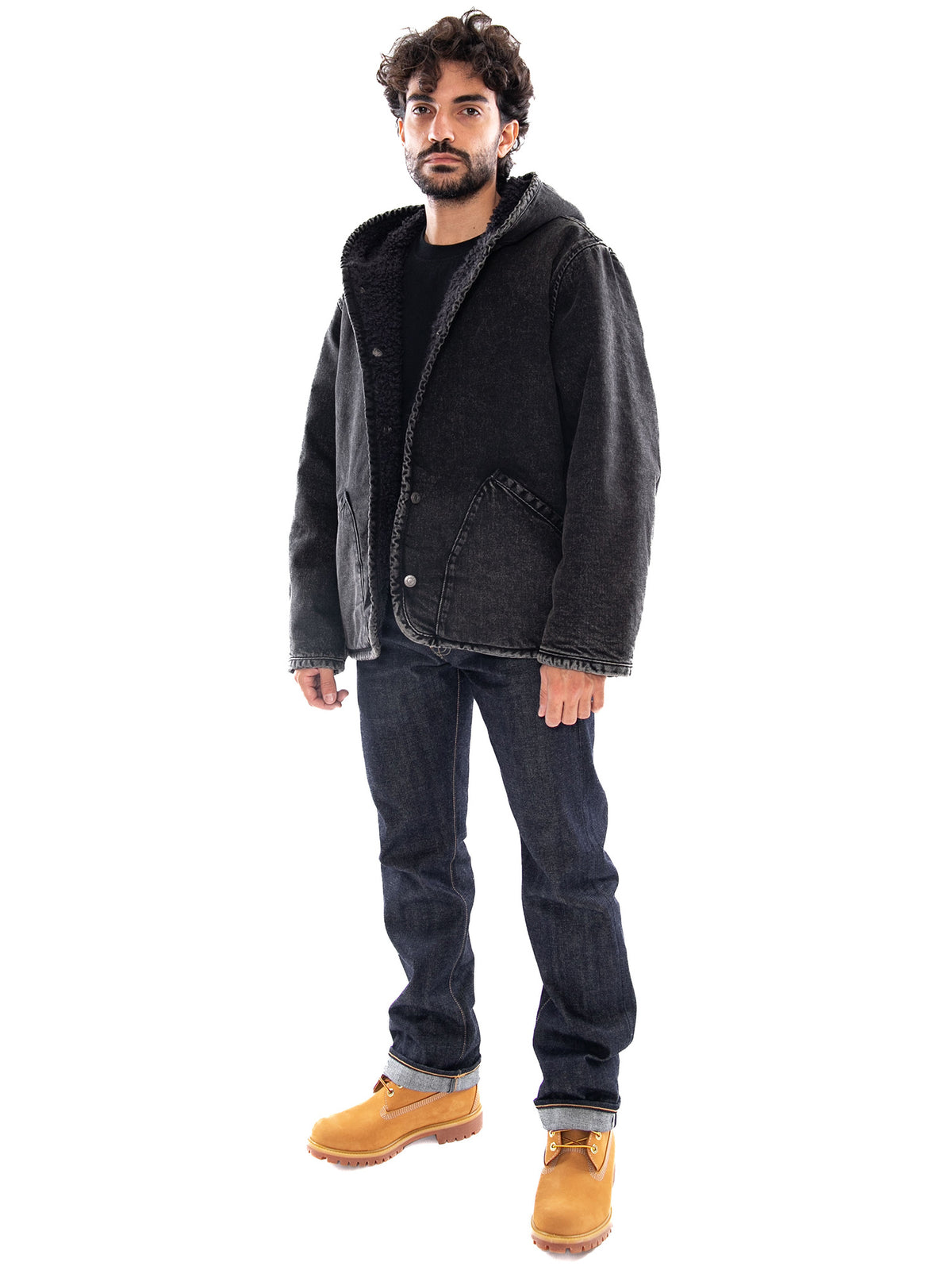 Levi's Deck Hoodie Sherpa Jacket A Night Outsider Reversible Black - Giacca con Cappuccio Uomo Reversibile Nera<BR/><BR/> 007S7 0000 LEVIS 