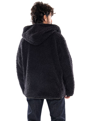 Levi's Deck Hoodie Sherpa Jacket A Night Outsider Reversible Black - Giacca con Cappuccio Uomo Reversibile Nera<BR/><BR/> 007S7 0000 LEVIS 