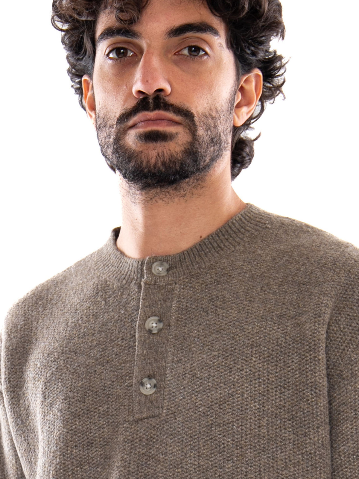 Levi's Woodacre Henley Sweater Brindle Heather Beige - Maglione Uomo Beige 007T3 0003 LEVIS 