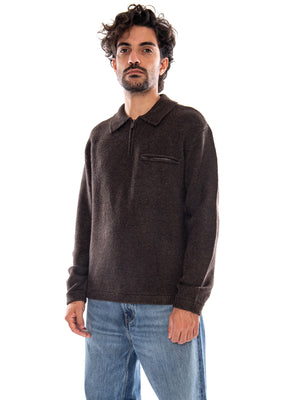 BOULDER QUARTER ZIP NAVY HTR NOVELTY STI - Maglione Polo Uomo Marrone 007W2 0001 LEVIS 