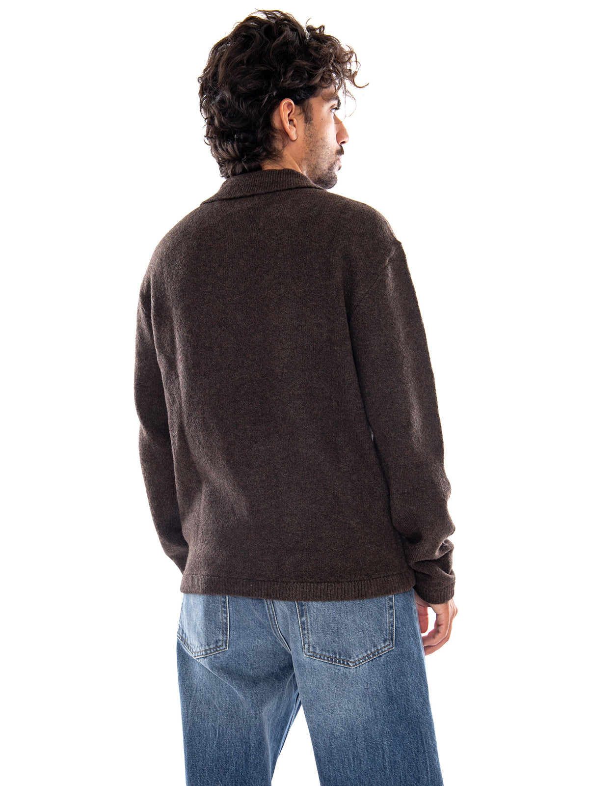 BOULDER QUARTER ZIP NAVY HTR NOVELTY STI - Maglione Polo Uomo Marrone 007W2 0001 LEVIS 