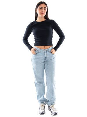 Levi's Essential Baby LS Anthracite Night - Maglia Donna a Maniche Lunghe Nera 008SS 0005 LEVIS 
