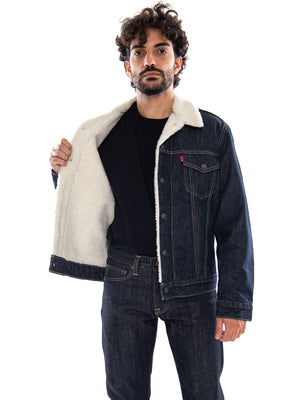 Levi's Type 3 Sherpa Trucker Give It A Rinse SH Blue - Giacca Uomo Blu<BR/><BR/> 16365 0271 LEVIS 