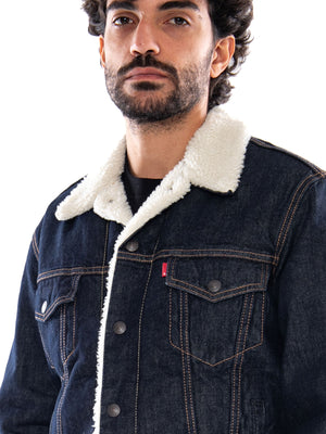 Levi's Type 3 Sherpa Trucker Give It A Rinse SH Blue - Giacca Uomo Blu<BR/><BR/> 16365 0271 LEVIS 