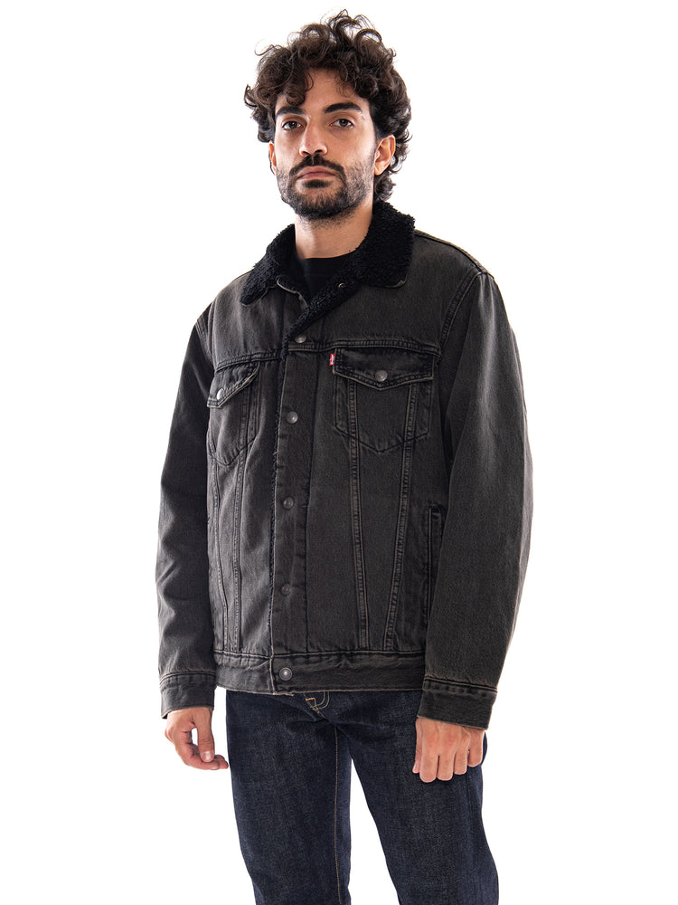 Levi's Relaxed Fit Sherpa Trucker Cali Chocolate - Giacca Uomo Marrone<BR/><BR/> A5784 0048 LEVIS 