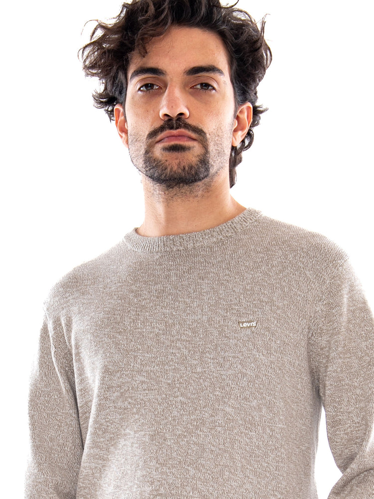 LIGHTWEIGHT HM SWEATER BEIGE - Maglietta Girocollo Maniche Lunghe Uomo Beige A7207 0048 LEVIS 
