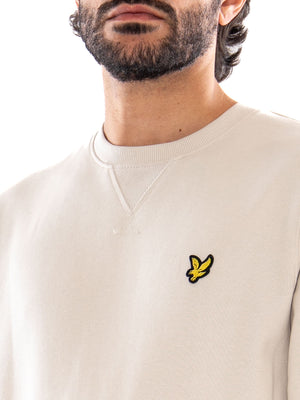 Lyle & Scott Crew Neck Brushback Sweatshirt Cove - Felpa Girocollo Uomo Beige Chiaro ML1131V W870 LYLE & SCOTT 