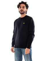 Lyle & Scott Crew Neck Brushback Sweatshirt Jet Black - Felpa Girocollo Uomo Nera  Uomo LYLE & SCOTT