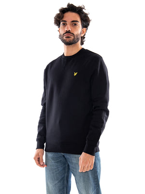 Lyle & Scott Crew Neck Brushback Sweatshirt Jet Black - Felpa Girocollo Uomo Nera ML1131V Z865 LYLE & SCOTT 