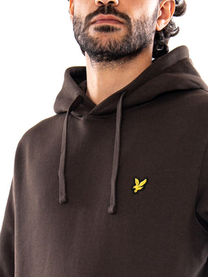 Lyle & Scott Brushback Pullover Hoodie Ebony - Felpa Uomo con Cappuccio Marrone ML1139V Y176 LYLE & SCOTT 