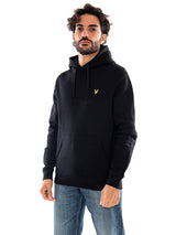 Lyle & Scott Brushed Back Hoodie Sweatshirt Jet Black - Herren Kapuzenpullover Schwarz LYLE & SCOTT