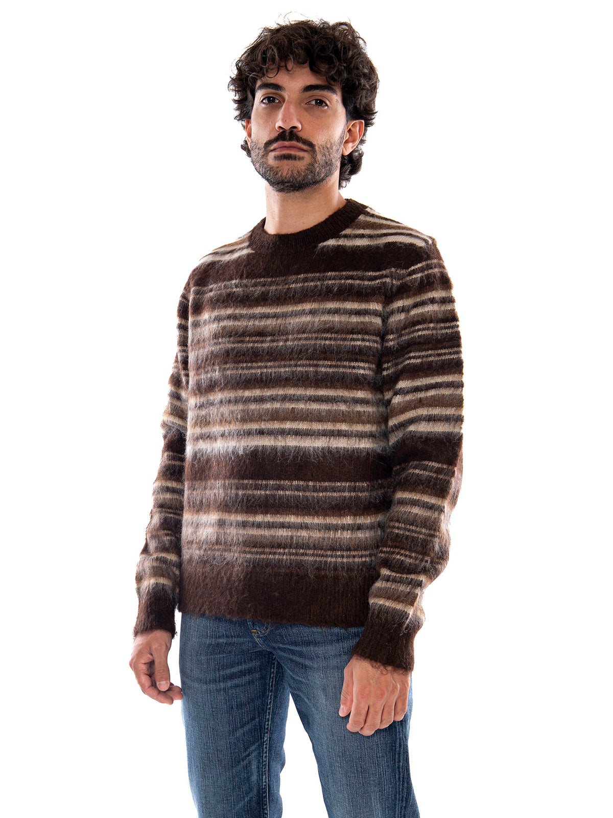 Only & Sons Onsaiden RLX LS Crew Knit Coffee Bean Silver Lining - Maglia Uomo Marrone e Grigia<BR/><BR/> 22039405 5101984 ONLY & SONS 