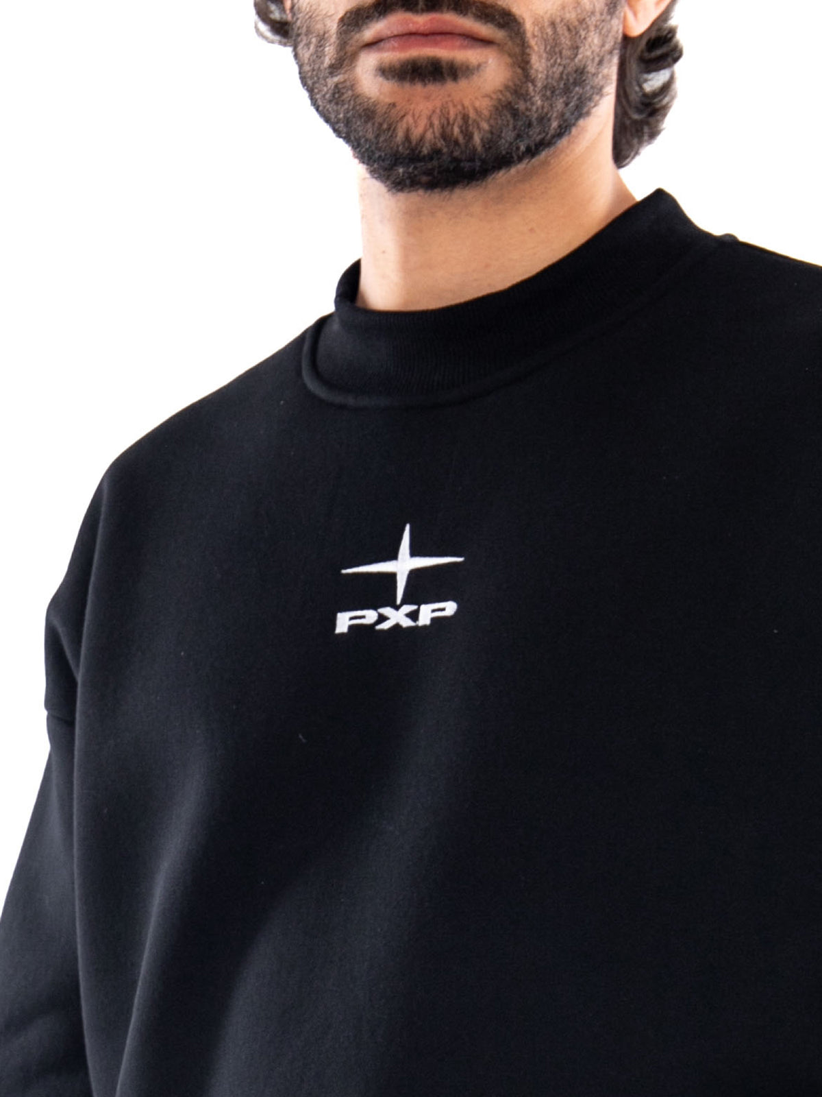 PXP Sweat Col Rond Black - Felpa Girocollo Uomo Nera 2622332 BK PXP 